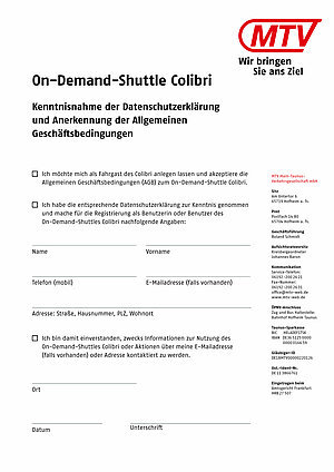 Formular zur Registrierung als Colibri-Nutzerin oder -Nutzer.