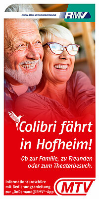 Link zur Broschüre, die Senioren über die Tarife und Betriebszeiten des Colibri-Shuttles unterrichtet.