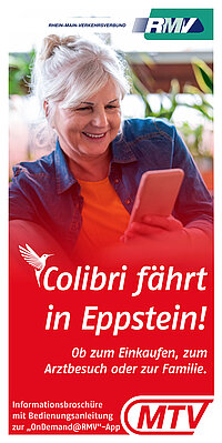 Link zur Broschüre, die Senioren über die Tarife und Betriebszeiten des Colibri-Shuttles unterrichtet
